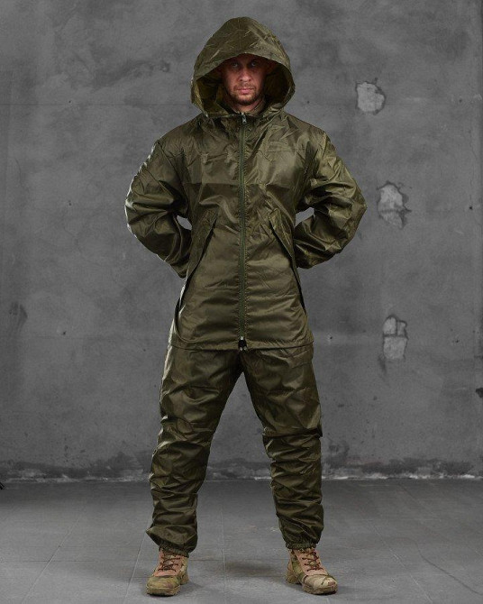 Чоловічий дощовик костюм дощовий штани куртка маскувальний олива Одеса - фото 1