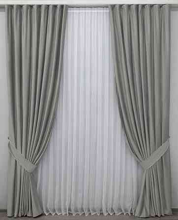 Комплект готових штор VR-Textil Оксамит № 1151ш Сірий 100х290 см 2 шт (31-527) Київ