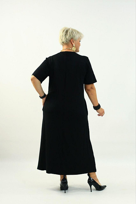 Женское длинное базовое платье батал турецкая вискоза Одесса - изображение 5