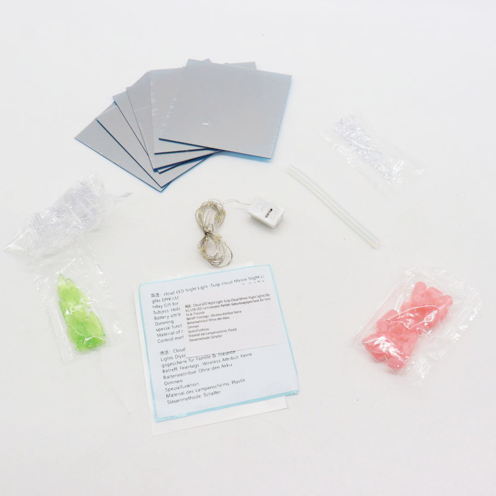 Ночник Бесконечные тюльпаны (10×10см, 20 тюльпанов), от батареек, Розовый / Набор Сделай сам Киев - изображение 2