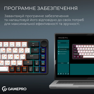 Клавіатура GamePro Asgard Valhalla MK210B Pro 65 RGB Wireless/Bluetooth/USB Black (MK210B Pro) Вінниця - фото 12