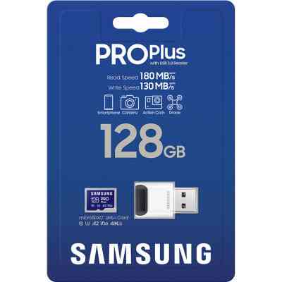 Карта пам&apos;яті Samsung 128GB microSDXC calss 10 UHS-I V30 Pro Plus (MB-MD128SB/WW) Вінниця