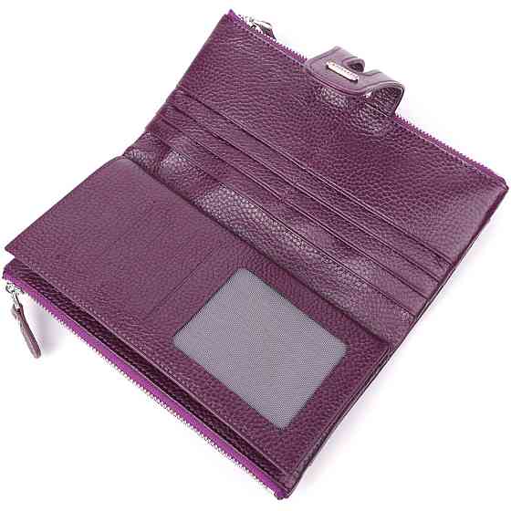 Яркий женский кошелек из натуральной кожи CANPELLINI 20873_1 Фиолетовый Киев