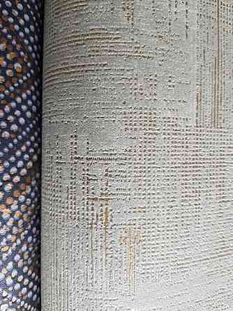 Шпалери вінілові на флізелін Marburg 82171 Giulia геометрія абстракція смуги точки 3д зелені золотисті Київ