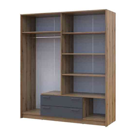 Шкаф для одежды Doros Ронди с зеркалом Дуб Артизан/Графит 4ДСП 160х52х195 DRS-011671 (80737826) Львов