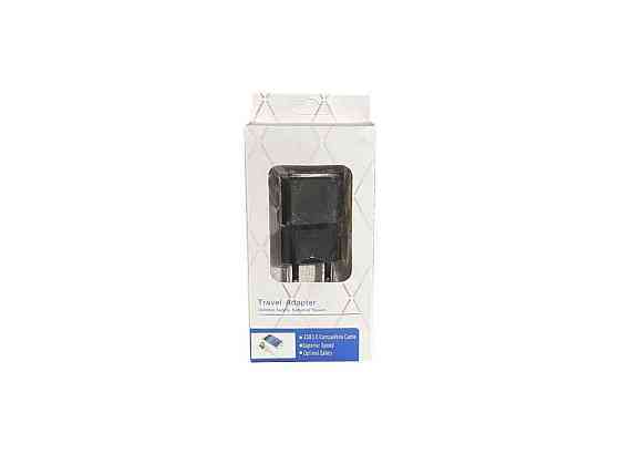 Мережевий зарядний пристрій USB 5V/2.0А чорний Travel Adapter ТМ KMT Київ