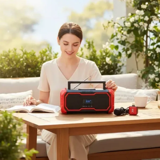 Портативна Bluetooth колонка TS-5576 з ліхтариком та радіо USB, TF, потужний звук, акумулятор, ручка Одеса