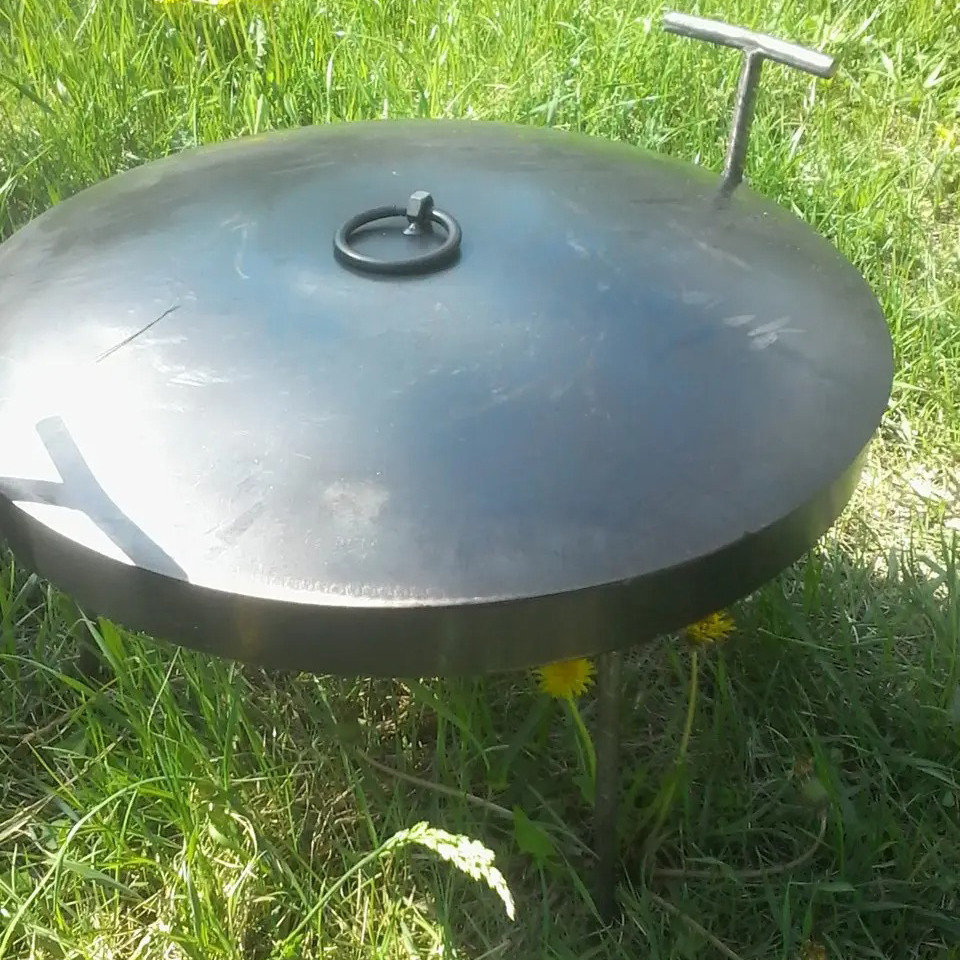 Сковорода з диска борони для багаття 40 см з кришкою для пікніка, диск для смаження Київ - фото 4