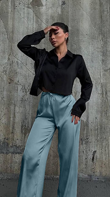 Жіночі стильні штани шовк Армані Оливка, 42/44 Одеса - фото 2