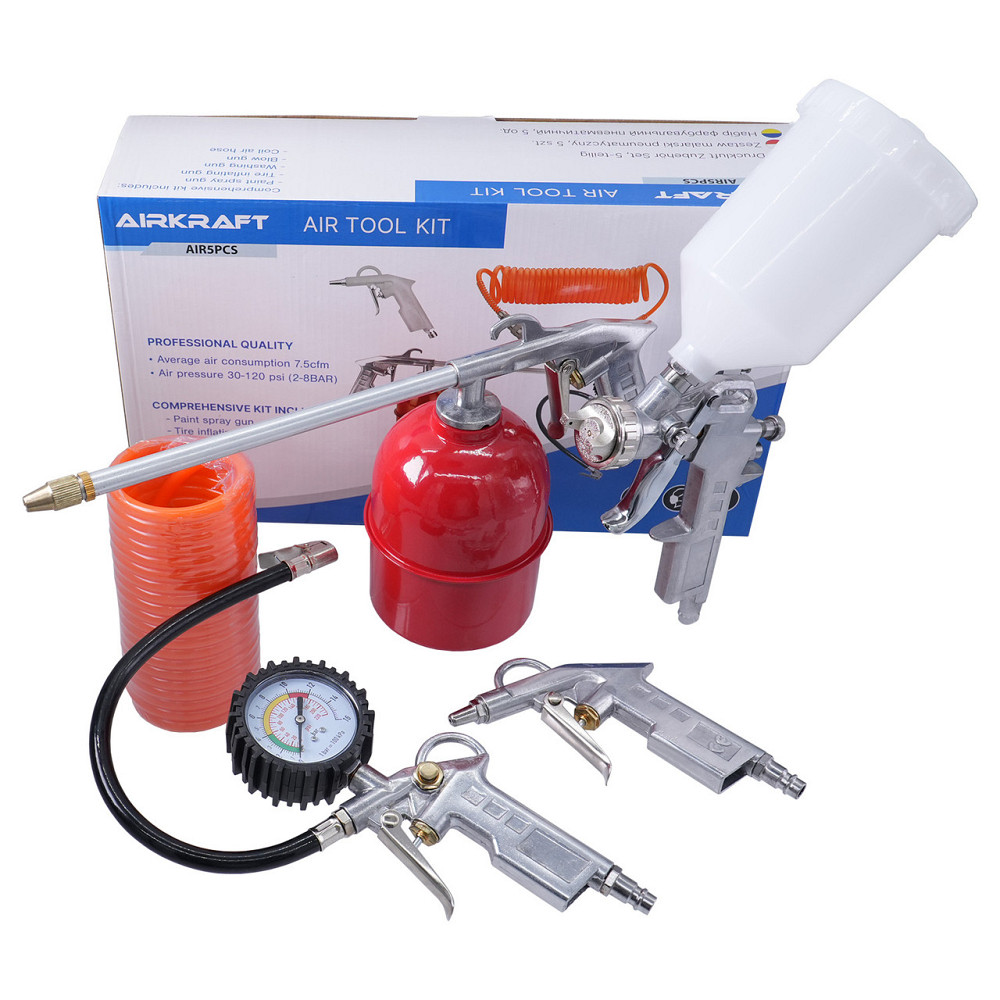 Набір фарбувальний пневматичний 5 од. AIRKRAFT AIR5PCS Одеса - фото 1