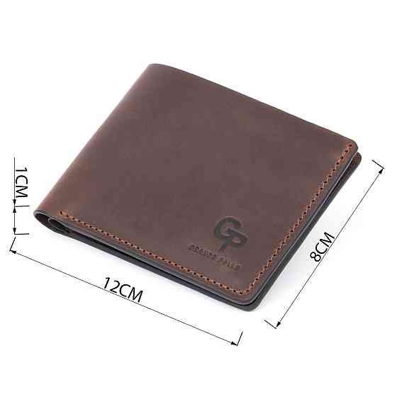 Тонкое горизонтальное портмоне Cardi без застежки в винтажной коже GRANDE PELLE 11310 Коричневое Киев