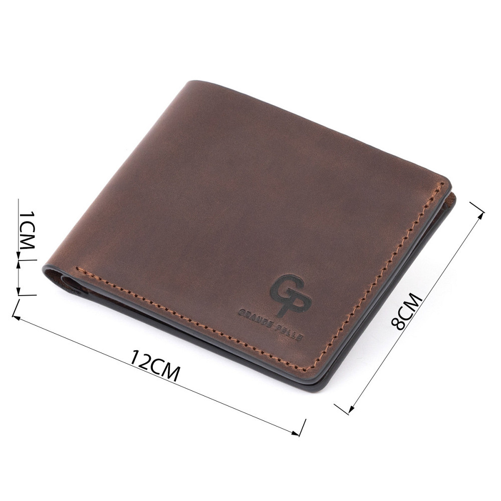 Тонке горизонтальне портмоне Cardi без застібки в матовій шкірі GRANDE PELLE 11310 Коричневе Київ - фото 3