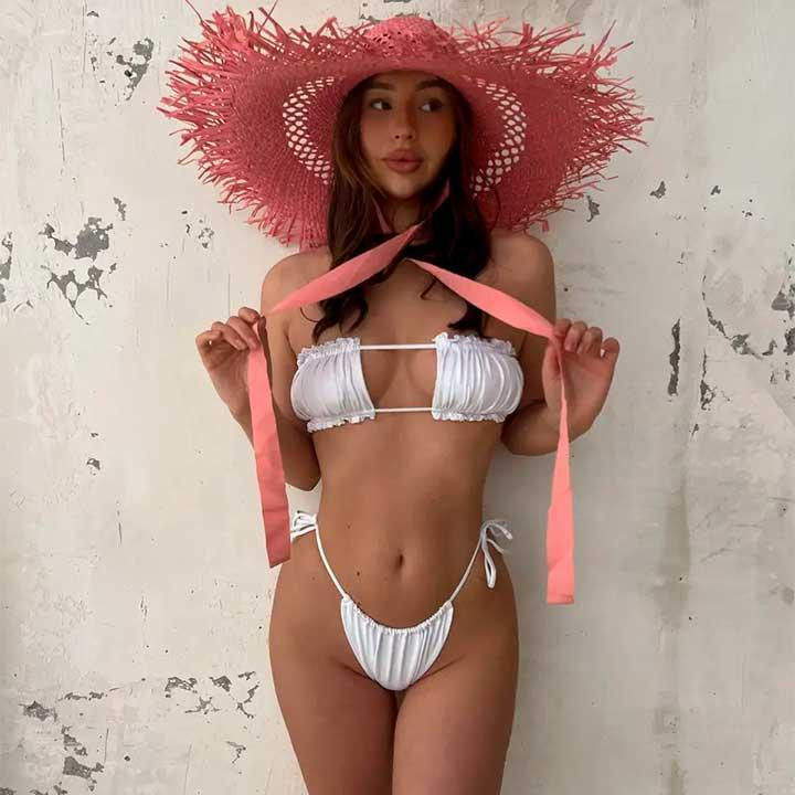 Купальник шторки на зав'язках S-M білий Вінниця - фото 15