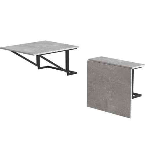 Стіл розкладний Олександр 7 Ferrum-decor 750x600x700 Чорний метал ДСП Бетон 16 мм (FRD-104898) Дніпро
