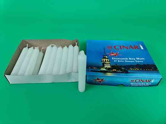 Свеча в коробке 15 см Ø 2 см 40 грамм 20шт./уп. (средняя) (20 шт) Харьков