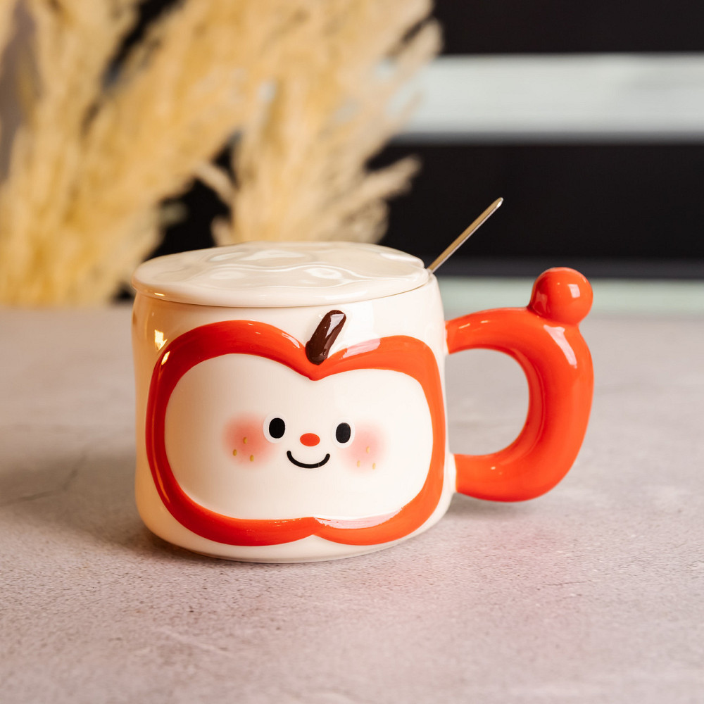 Фарфоровий подарунковий набір: чашка з кришкою та ложкою Київ - фото 4