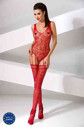 Бодистокинг Passion BS051 red, комбинезон, имитация чулок и боди Sex Aura Киев