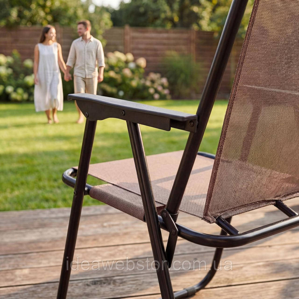 Розкладне туристичне крісло Outtec Breeze Textilene коричневий Київ - фото 7