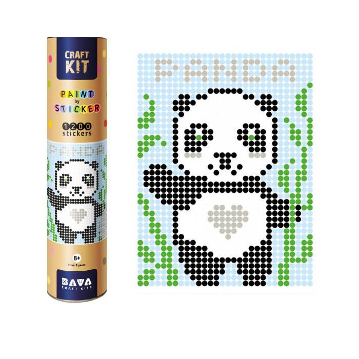 Картина по номерам стикерами в тубусе 