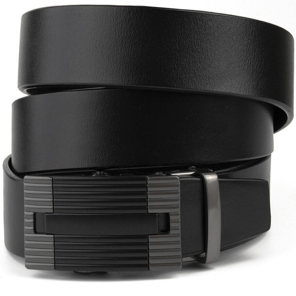 Ремінь чоловічий з лінійною пряжкою Vintage 20290 Чорний Київ - фото 8