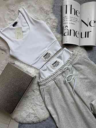 Жіночий прогулянковий костюм двійка: топ і штани двонитка + мікродайвінг Одеса