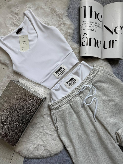 Жіночий прогулянковий костюм двійка: топ і штани двонитка + мікродайвінг Одеса - фото 6