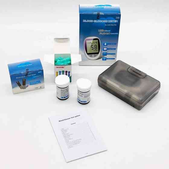 Аппарат для измерения сахара 50 тестов от батарейки Glucose Meter BY-100 для контроля уровня глюкозы в крови FK-28 Львов