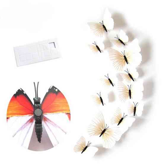 Метелики на магніті декоративні 12 штук біло-бежевий Київ