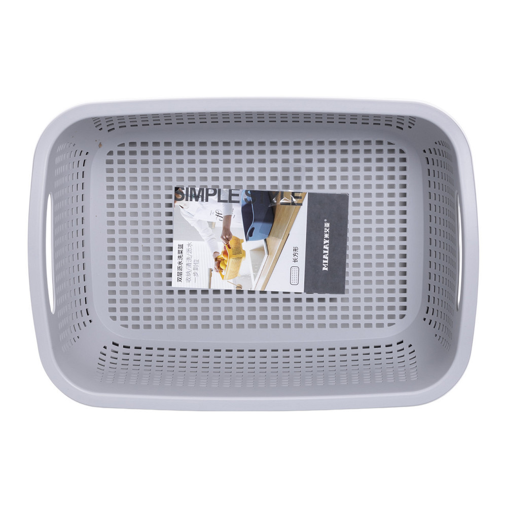 Корзина-друшлак 2 в 1 для мытья овощей, фруктов и зелени 29.5×21×11 (см) Белый HP-45-6W Киев - изображение 6