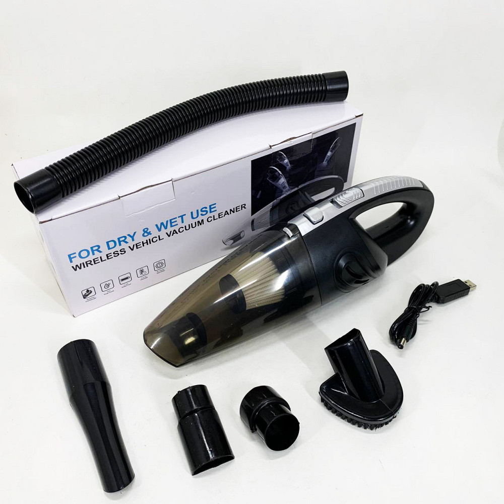 Мощный беспроводной пылесос автомобильный для сухой и влажной уборки в машине и дома +5 насадок JN-50 Львов - изображение 3
