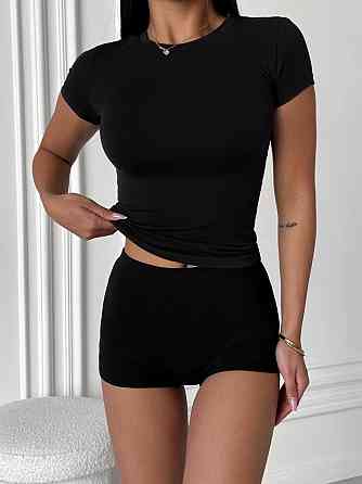 Жіночі базові еластичні шорти з якісної віскози Чорний, 44/46 Одеса