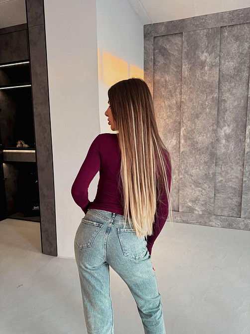 Жіночий базовий лонгслів із мікродайвінгу Бордо Одеса - фото 8