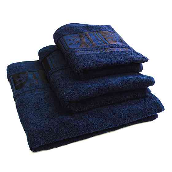 Комплект полотенец 3шт GM Textile 40х70см, 50х90см, 70х140см BambooN 450г/м2 (Темно-синий) Сумы