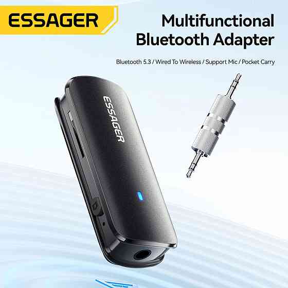Адаптер для навушників Essager EBT53-DT01-P Bluetooth 5.3 (Чорний) Николаев