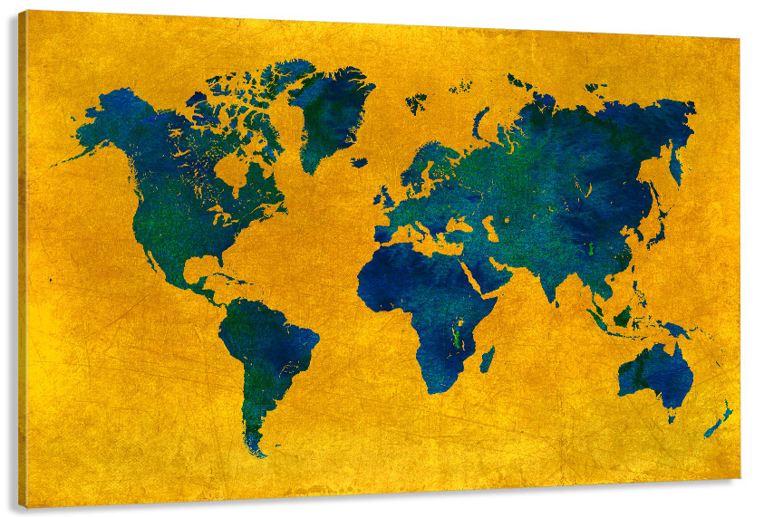 Картина полотно у вітальню / спальню   Мапа Світу MLP_371 ( 60х30см ) 60x100 см Київ - фото 1