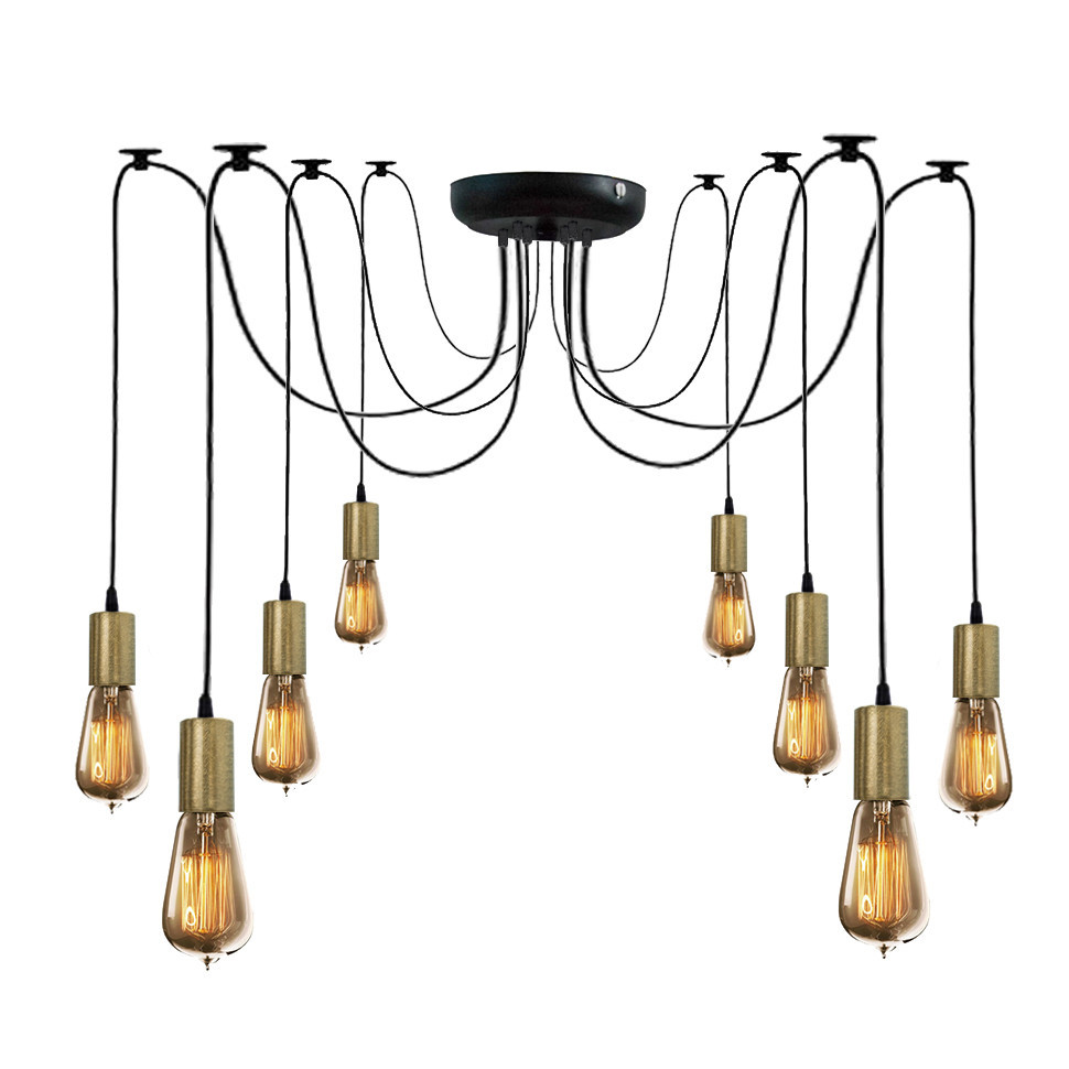 Підвісна люстра павук чорна 8 ламп Е27 Spider NL 149-8 BK+BN Одеса - фото 1