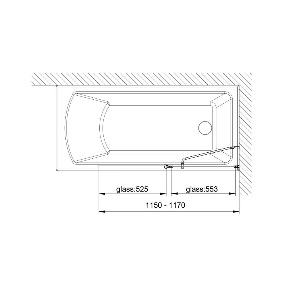 Шторка на ванну QP95(right) двухэлементная 1150x1400 chrome; clear Киев - изображение 7