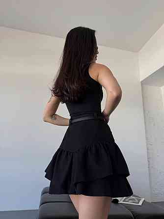 Жіноча трендова спідниця  з кокеткою-баскою джинс-котон Одеса