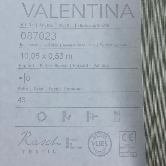 Шпалери Rasch Textil Valentina 087023 Київ
