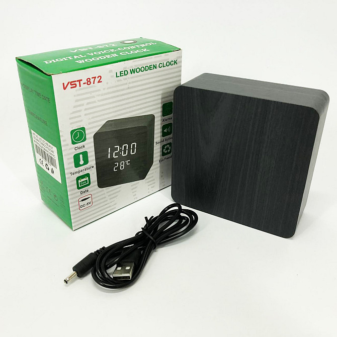 Настільний годинник з LED підсвічуванням VST-872-6, Годинник з дисплеєм температури і вологості повітря NI-87 Одеса - фото 9