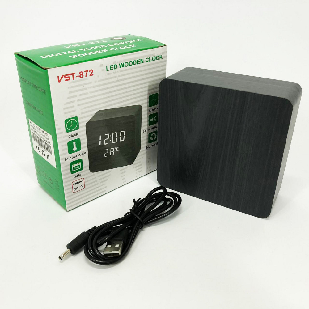 Настільний годинник з LED підсвічуванням VST-872-6, Годинник з дисплеєм температури і вологості повітря NI-87 Львів - фото 9