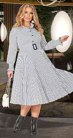 Красивое платье плиссе большого размера юбкой плиссе и поясом (52) Киев