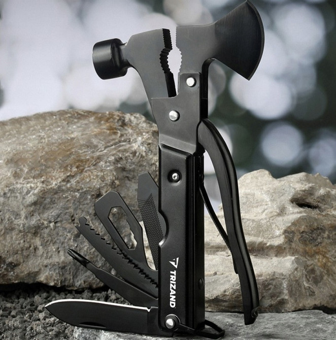 Багатофункціональний Мультитул ручний 17в1 з сокирою та чохлом Trizand (21636) Нержавіюча сталь Нововолинськ - фото 7