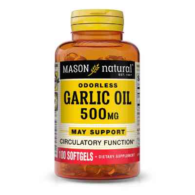 Трави Mason Natural Часникова олія 500 мг, Garlic Oil, 100 гелевих капсул (MAV05321) Вінниця