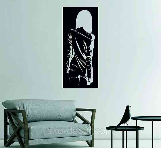Декоративное настенное Панно «Силуэт женщины», Декор на стену 70*30 см, Черный Киев