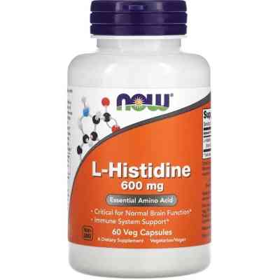 Витаминно-минеральный комплекс Now Foods L-гистидин, 600 мг, L-Histidine, 60 вегетарианских капсул (NOW-00121) Винница
