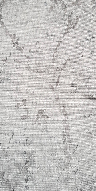 Шпалери вінілові на флізеліні AS creation Della Natura 1.06Х10 листя гілки розмите малюнок сірі на білому Київ - фото 4