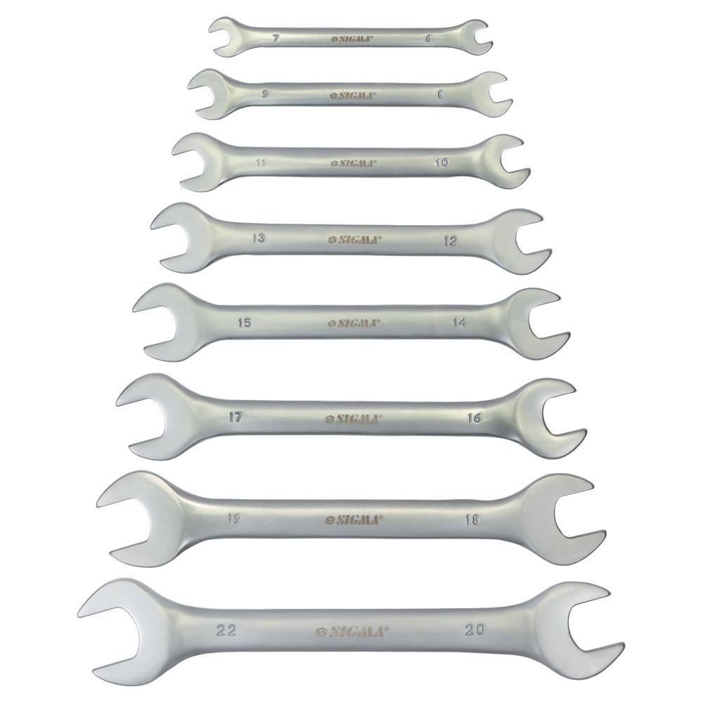 Ключи рожковые 8шт 6-22мм CrV satine SIGMA (6010321) Киев - изображение 1