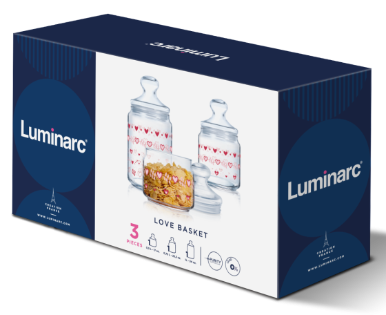 Набір банок Luminarc Club Love Basket, 3х0.5, 0.75, 1 л (7093989) Київ