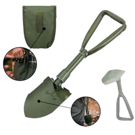 Лопата саперська складна H-135, чохол, середня 47 см, колір чорний Дніпро